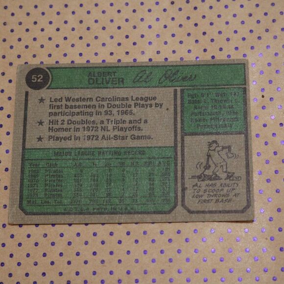 Al Oliver #52 Baseball Card - Picture 2 of 2